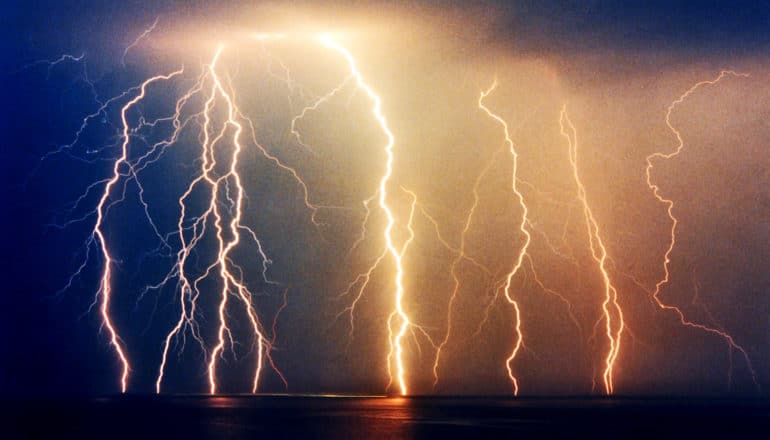 lightning strike clouds