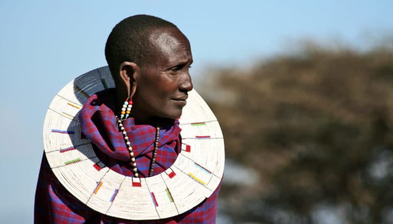 masai woman looks to the side