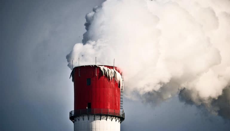 pollution from smoke stack (air pollution concept)