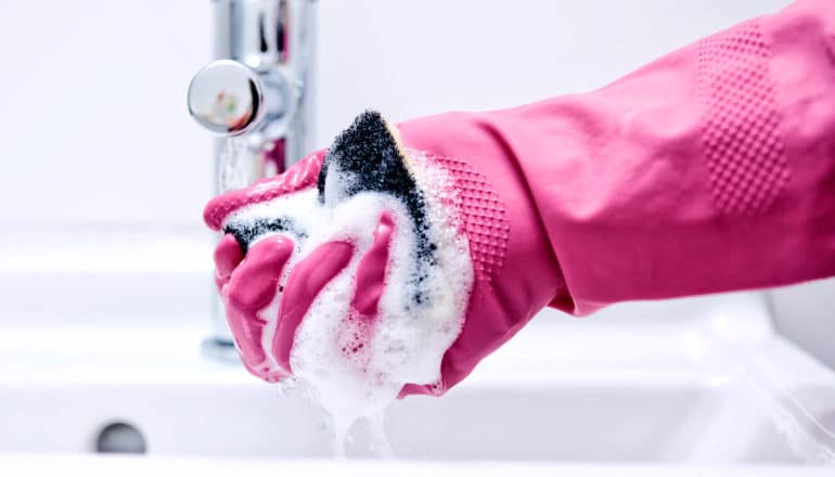 squeezing sponge