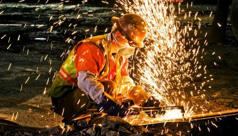 welder sparks