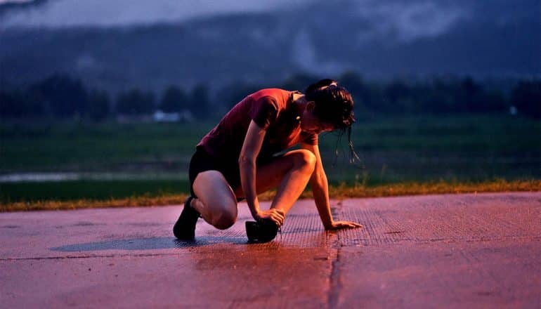 woman hurt running