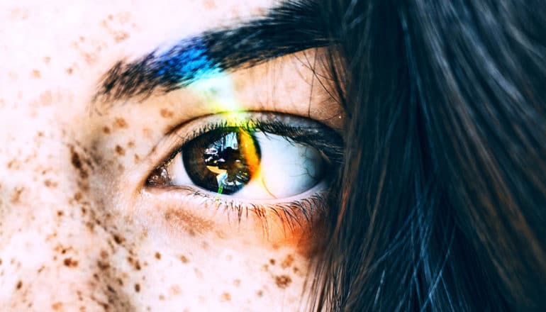 young woman eye close-up
