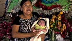 A Yucatec Maya mother and newborn baby.