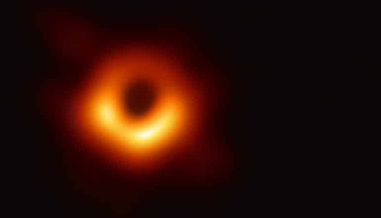 The first direct visual evidence of the supermassive black hole in the center of Messier 87 and its shadow.