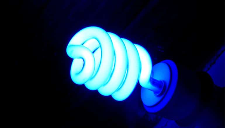 bright blue bulb