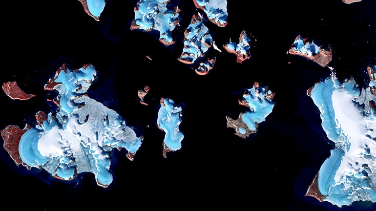 glaciers satellite view