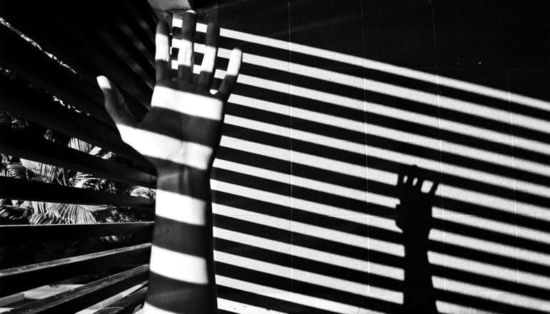 hand shadow on wall