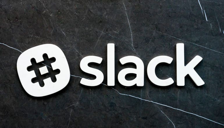 slack logo white on black