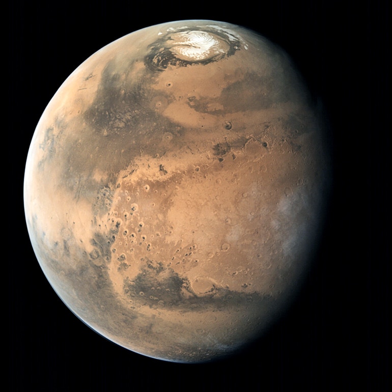 Global view of Mars' polar cap