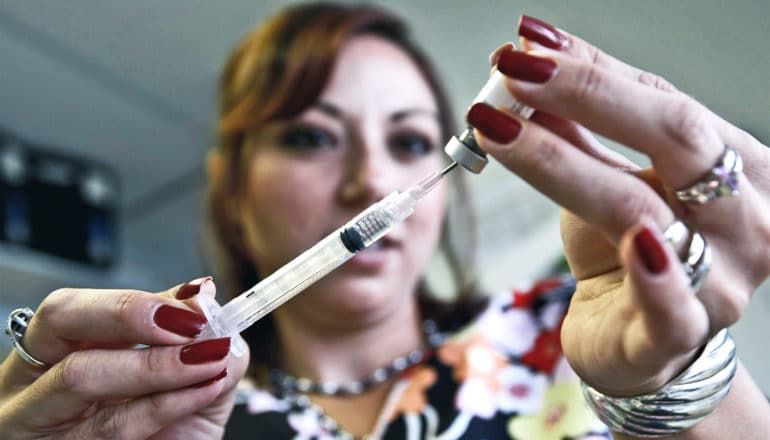 MMR vaccine (measles concept)