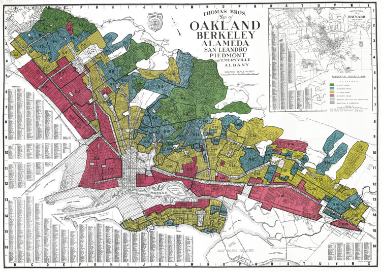 Oakland redlined neighborhoods map