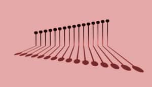 heart failure - pins and shadows on pink