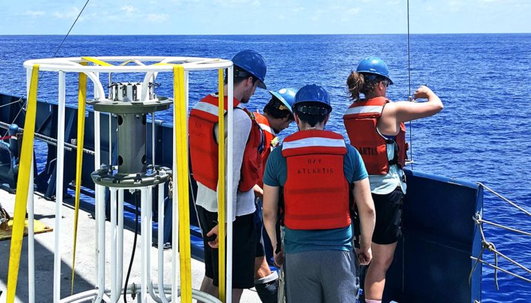 researchers on the pacific ocean (arsenic concept)