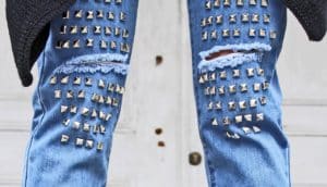 studded jeans on legs - Entamoeba histolytica concept