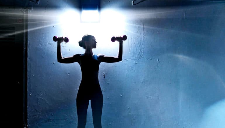 weight lifting light and shadow (T-cells concept)