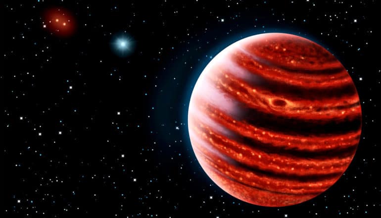 An artist’s conception portrays exoplanet 51 Eri b (exoplanets concept)