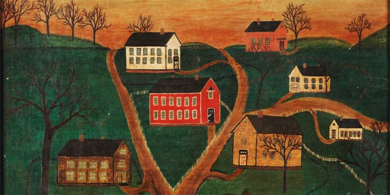 Sarah Honn's 1866 painting of small town