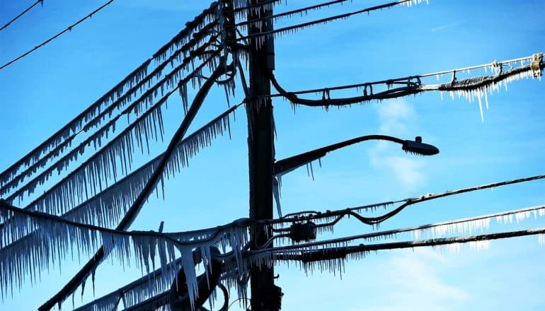 icicles on power lines (opioid overdoses concept)
