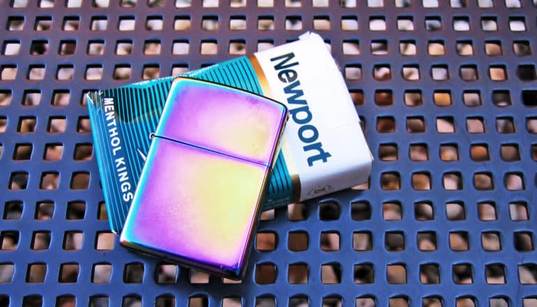 menthol cigarettes and lighter