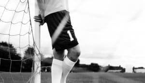 knees of soccer player