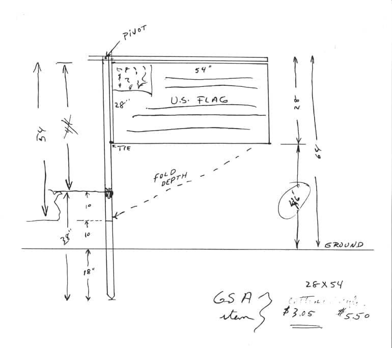 original sketch of the Lunar Flag Assembly