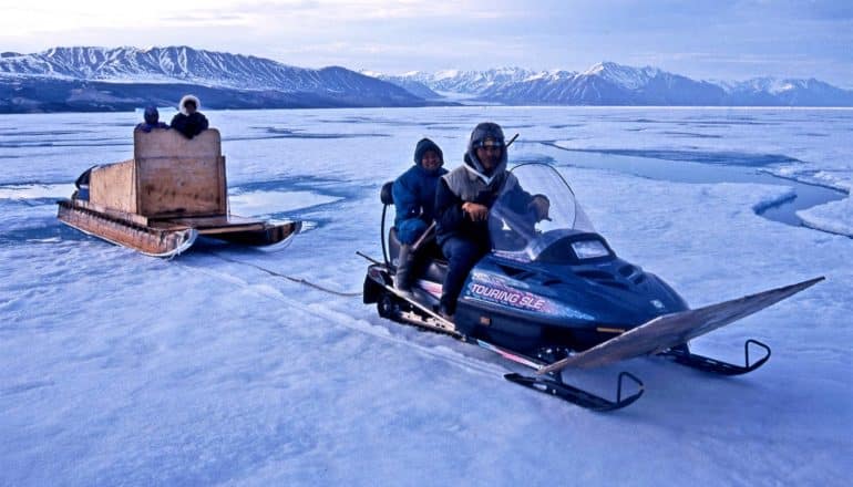 Nunavik Inuit on snowmobile