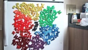 orbital ferromagnetism - color coded fridge magnets (graphene concept)