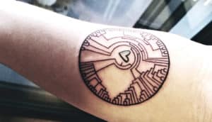 heart maze tattoo (sinus node concept)