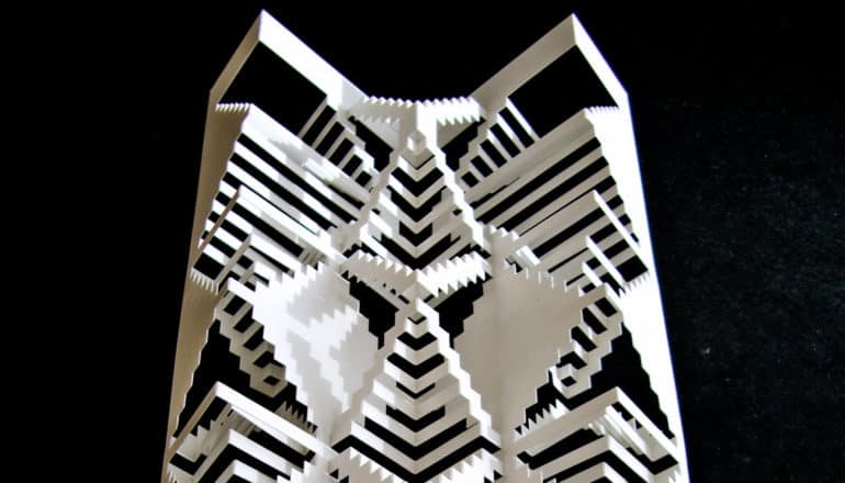 white kirigami on black