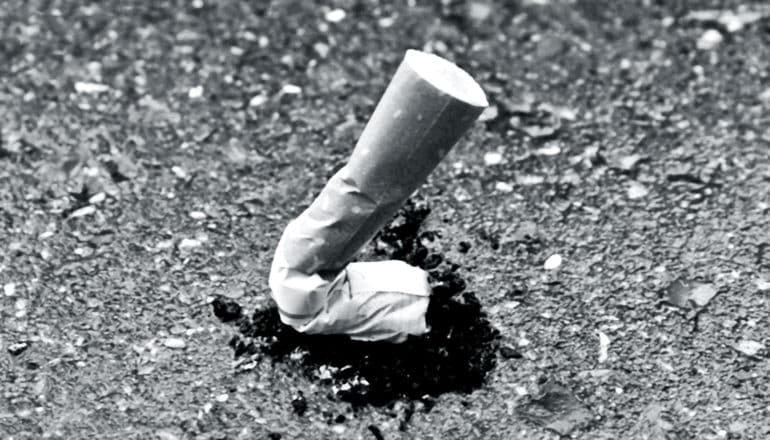 stubbed out cigarette (quit smoking concept)