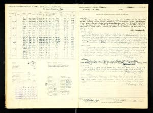 Yellow pages are covered in handwritten text in ink