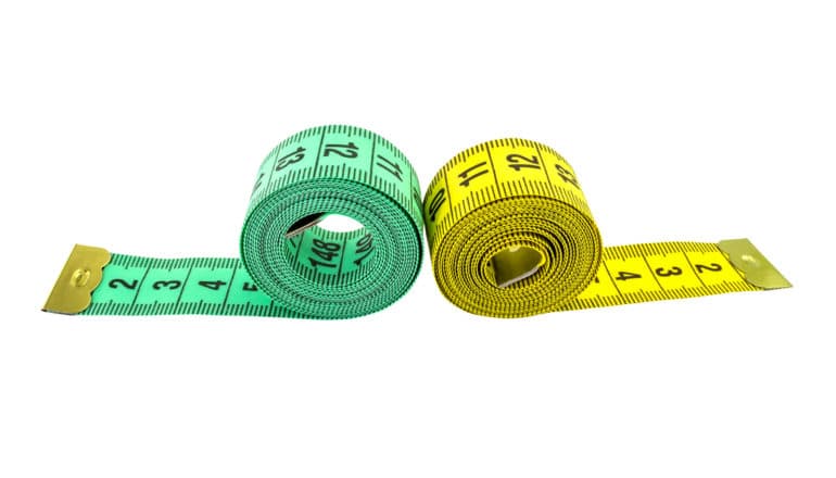 two rolled-up measuring tapes
