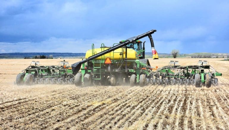 planter machine in field