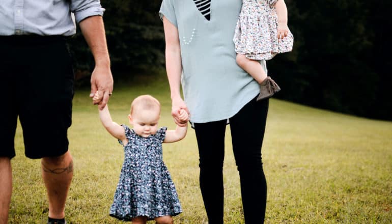 parents and two young toddlers