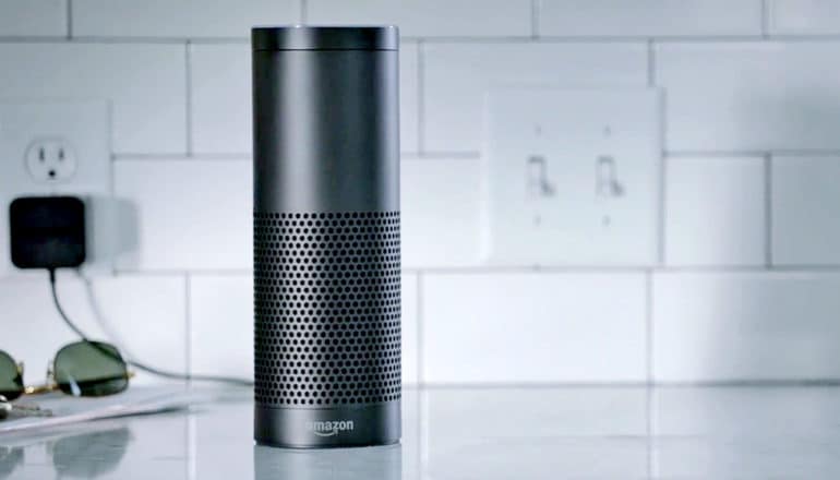 smart speaker on kitchen counter