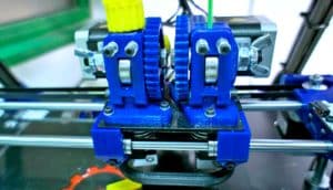 blue 3D printer in lab