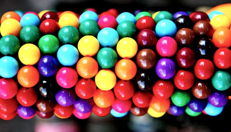 round colorful beads