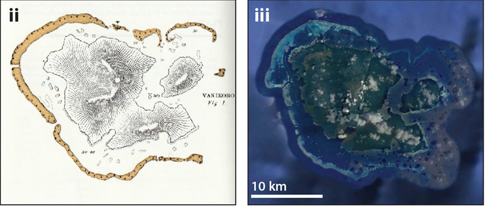 atoll map; satellite view