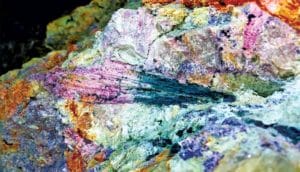 A colorful gem within rock