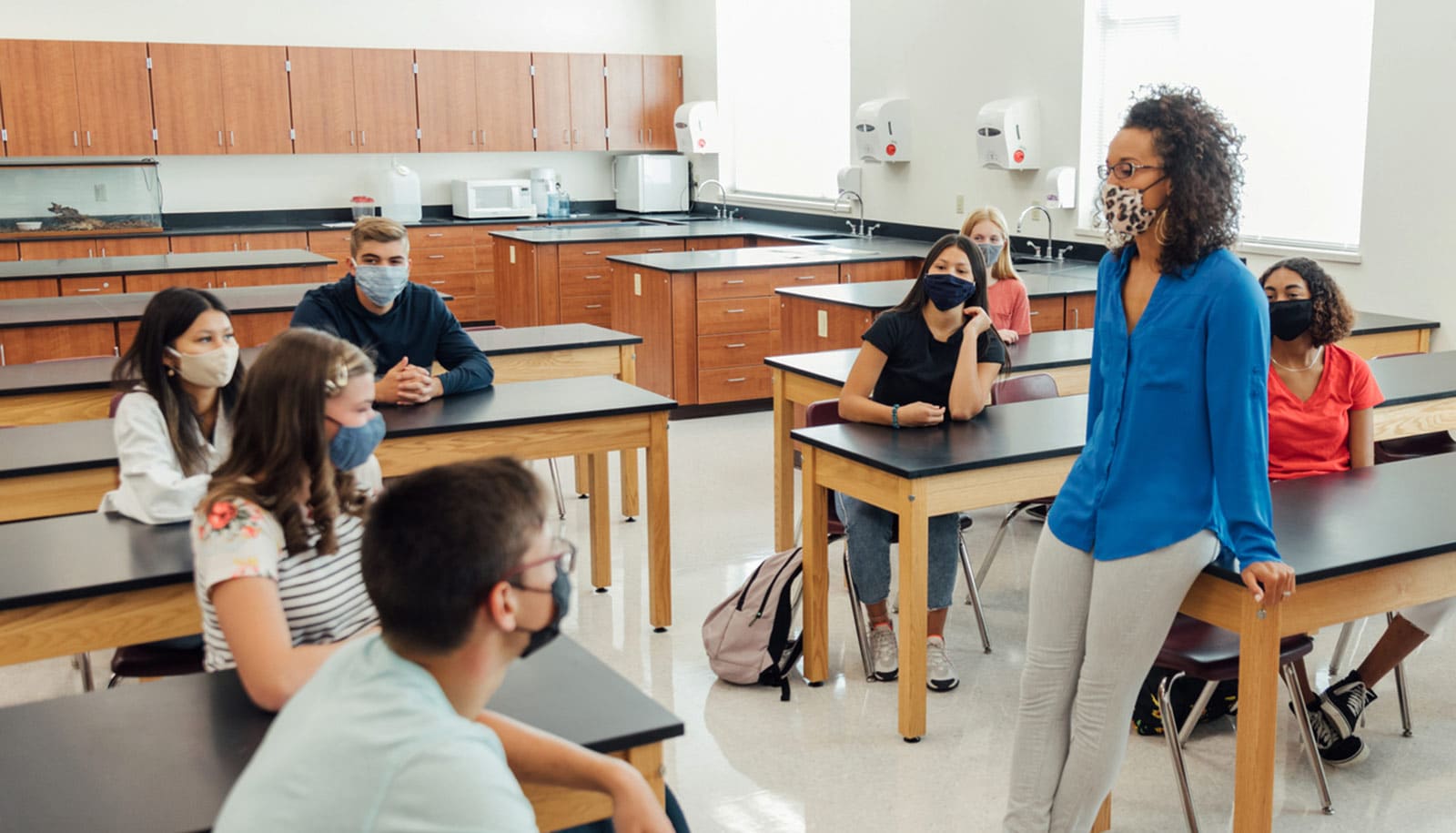 middle school classroom with students