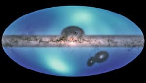 A strip of stars within a blue oval