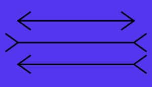 three lines with inward or outward arrow-type ends. They appear to be different lengths but are not