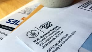 An envelope with the US Census logo and address on it