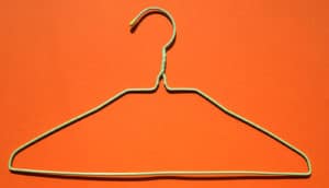 green wire clothes hanger