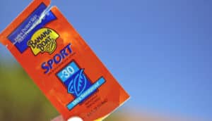 sample packet of sunscreen
