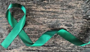 green liver cancer awareness ribbon