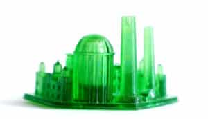 green plastic factory figurine