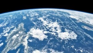 A shot of the Earth from space.