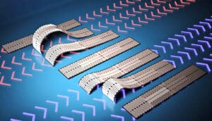 An image shows how the soft robot crawls like a caterpillar by curling one side and pulling or pushing itself.